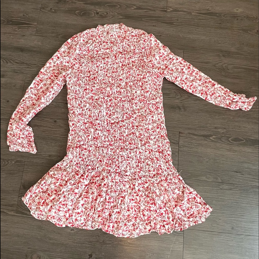 Petal and Pup Long Sleeve Shirred Dress